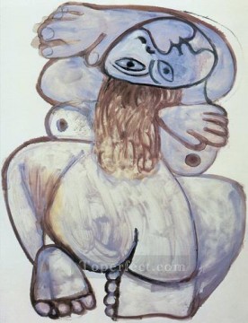 Nu accroupi 1971 Desnudo abstracto Pinturas al óleo